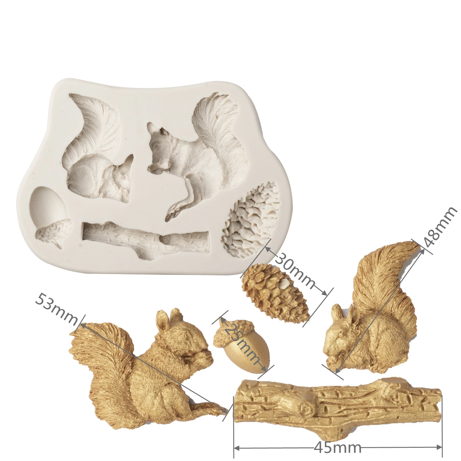 Силиконовая форма 3D в виде белки и сосны кухонный инструмент для выпечки из смолы