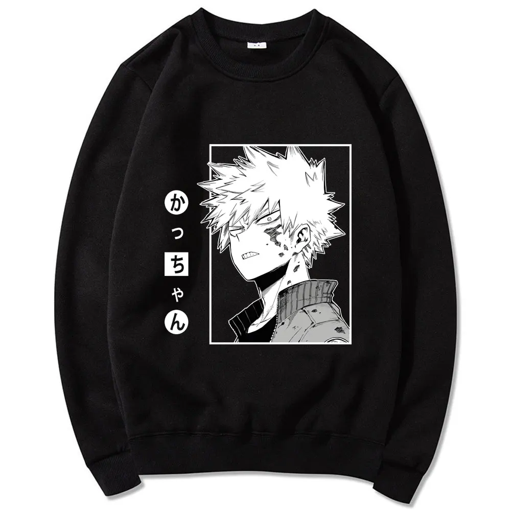 

2021 Super Cool Bakugou Katsuki Pattern Sweatshirt Male Casual Style Tops Harajuku Japanese Anime My Hero Academia Sweatshirts