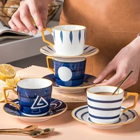 mothers day creative ceramic coffee cup set european style luxury coffee set tea cup set 1 4pcsset with spoon dish holder gift