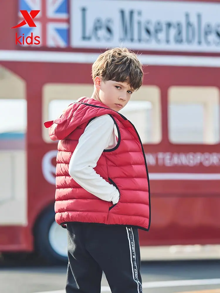 Пуховик для девочек и мальчиков Xtep модный теплый хлопковый жилет утепленные