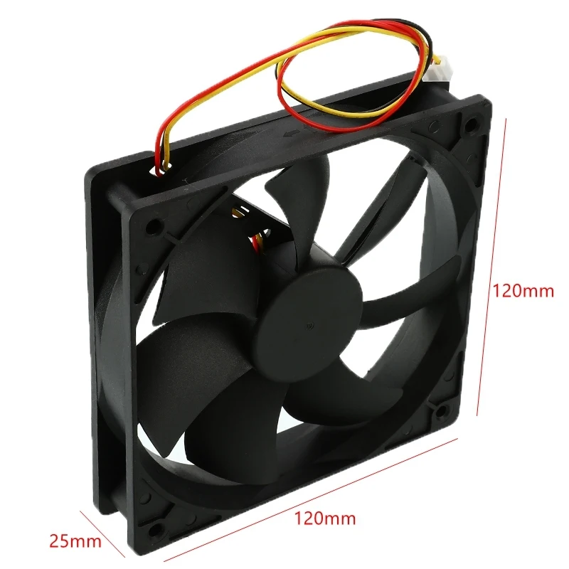 

120mm x 120mm x 25mm DC 12V 3 Pin Cooling Fan 3 Lines Plastic Universal Cooling Cooler PC CPU Fans Airflow For Computers