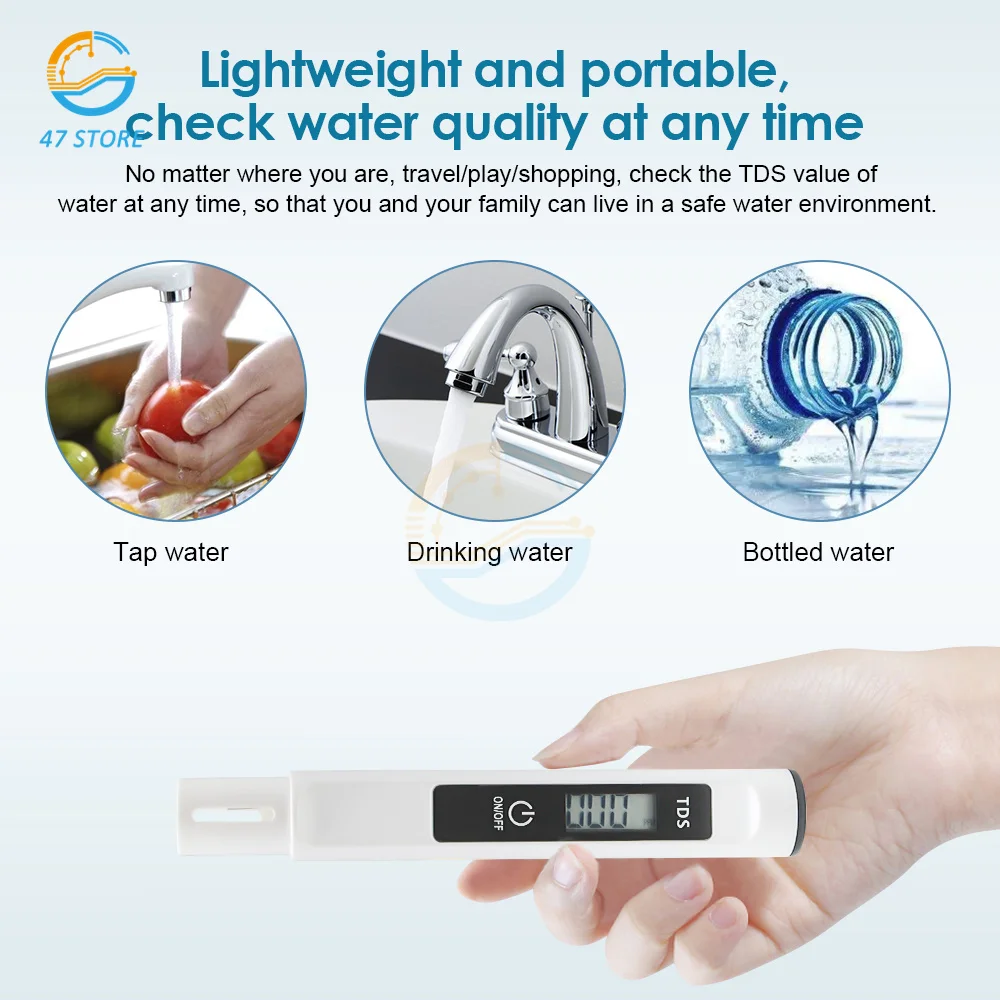 

TDS-M3 Многофункциональный портативный измеритель чистоты воды, измеритель температуры, ручка для проверки воды с одной кнопкой, 3 в