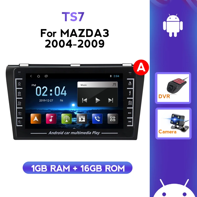 Автомагнитола 2 Din на Android для Mazda3 2004-2009 GPS-навигация IPS-экран поддержка карт ADAS и