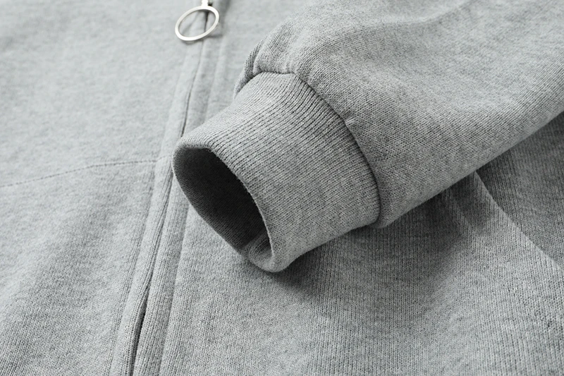 

[EAM] Loose Fit Zipper Drawstring Gray Leisure Sweatshirt New Hooded Long Sleeve Women Fashion Tide Spring Autumn 2021 1DD4923