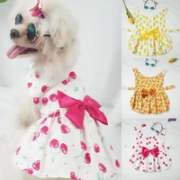 puppy universal floral skirts sweet small fresh dog skirts summer breathable cotton comfortable princess skirts pet supplies