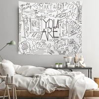 factory outlet fashion simple black and white letter mix and match printed tapestries home dedroom living room decoration hangin