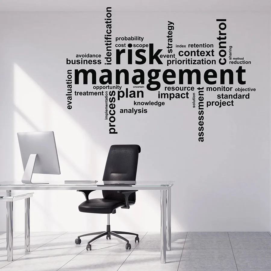 Studio Office Stickers Interior Decoration Lettering Removable Mural Words Wall Decal Cloud Risk Management Vinyl