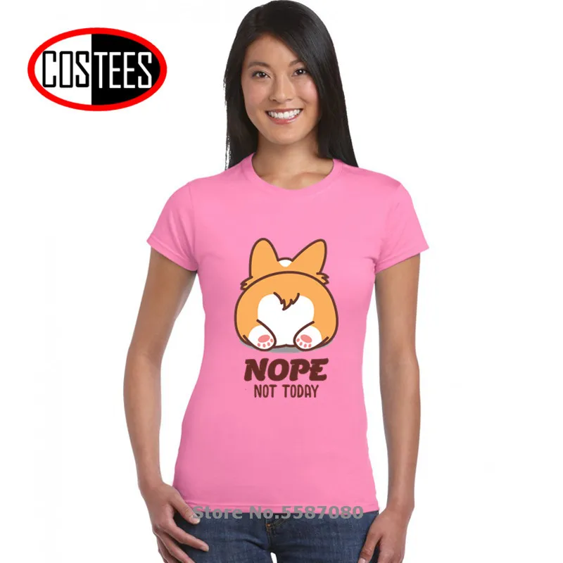 

Футболка с собакой корги, женская футболка с ягодицами, футболка с фанатом корги, забавная футболка с надписью «No Today», женская футболка с яг...