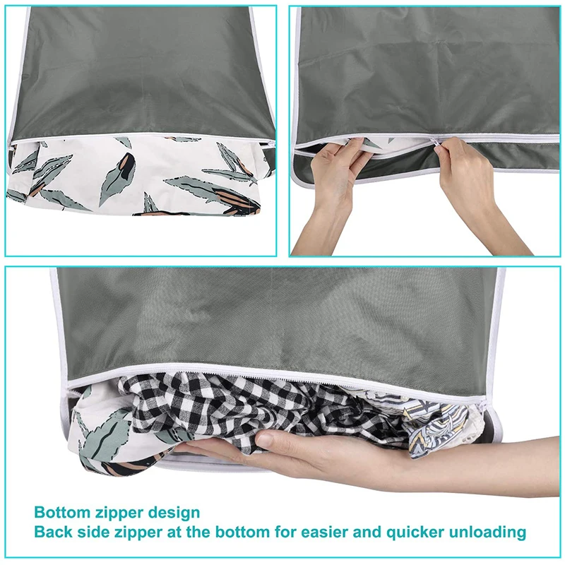 Cesto de ropa para colgar en la puerta, bolsa de reciclaje de ropa sucia para el hogar, cesta de almacenamiento grande, organizador port&aacute;til de tela Oxford-2