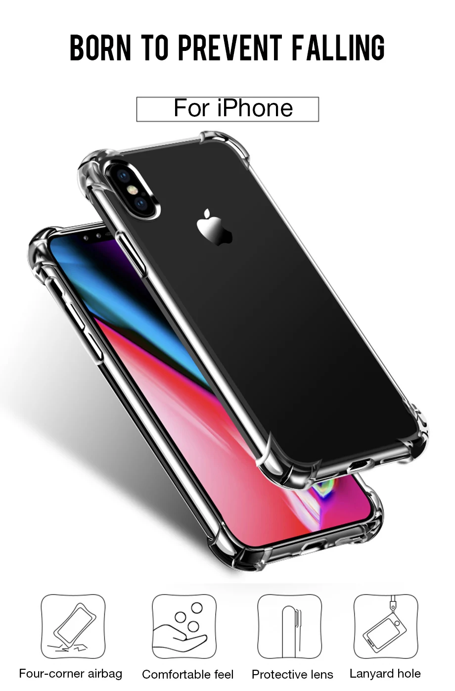 Роскошный противоударный силиконовый чехол для телефона чехол для iPhone 7 8 6 6S Plus 7 Plus 8 Plus X XS Max XR прозрачный защитный чехол