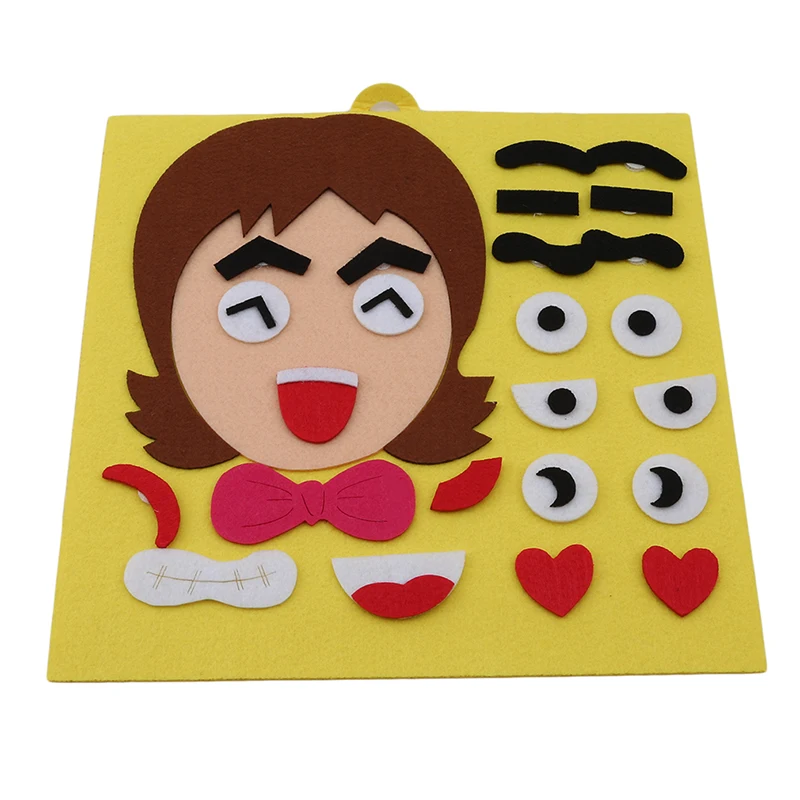 

Children Recognition Training Educational Toys DIY Assembling Puzzles Jigsaw One Set 3D Parents and Kids Five Sense Organs