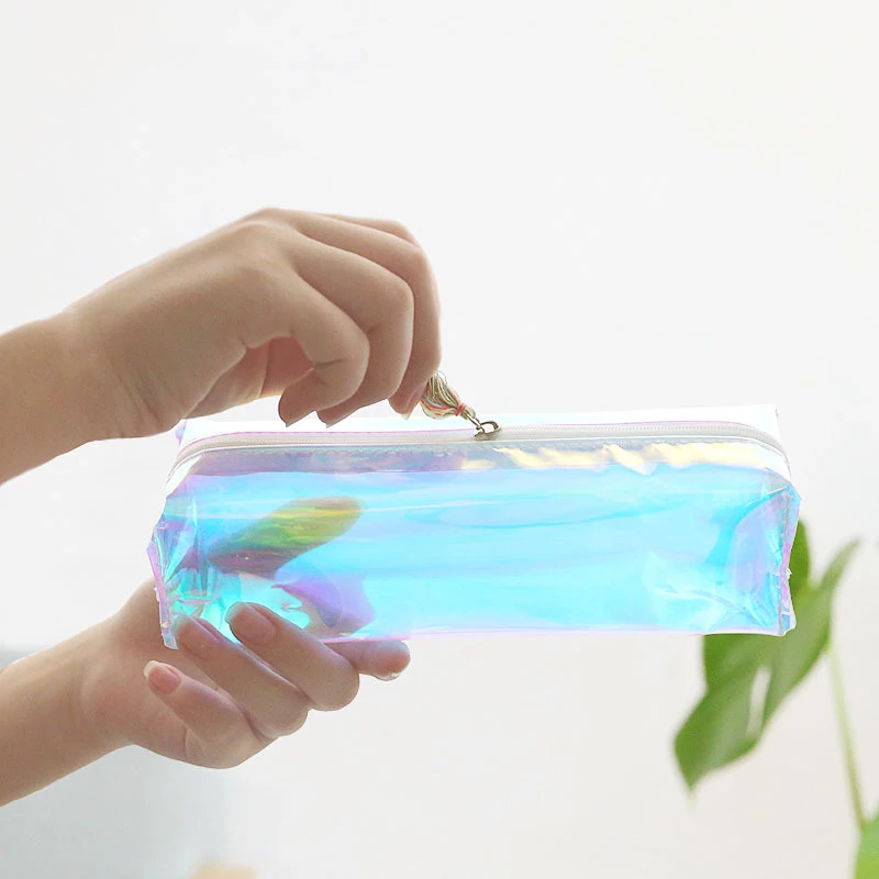1 шт. Голографический лазерный Модный чехол-карандаш для студентов пластиковый с