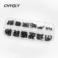 240pcs m2 m2 5 m3 black flat head crossphilips bolts use for various computer or notebook repair mix electronic small screws