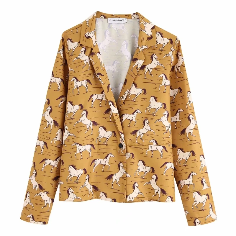 Женское винтажное повседневное кимоно с зубчатым воротником и животным принтом