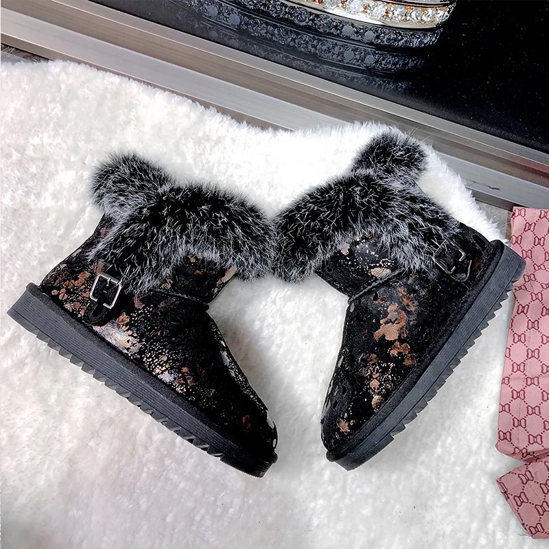 Женские ботинки зимние женские ботильоны на плоской подошве с коротким плюшем и