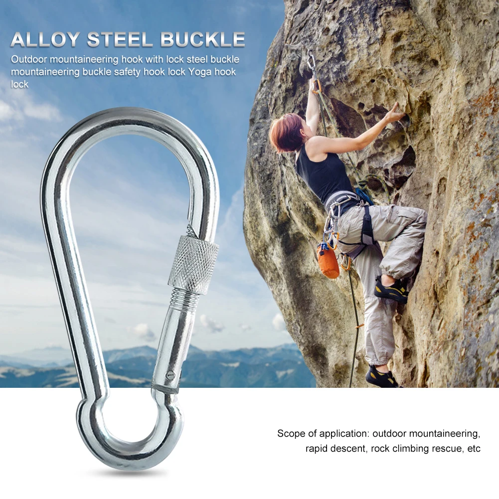 

Multi-function Rock Climbing Carabiner Outdoor Camp Hiking D Shape Hook Buckles Camping Portable Outdoor Elements