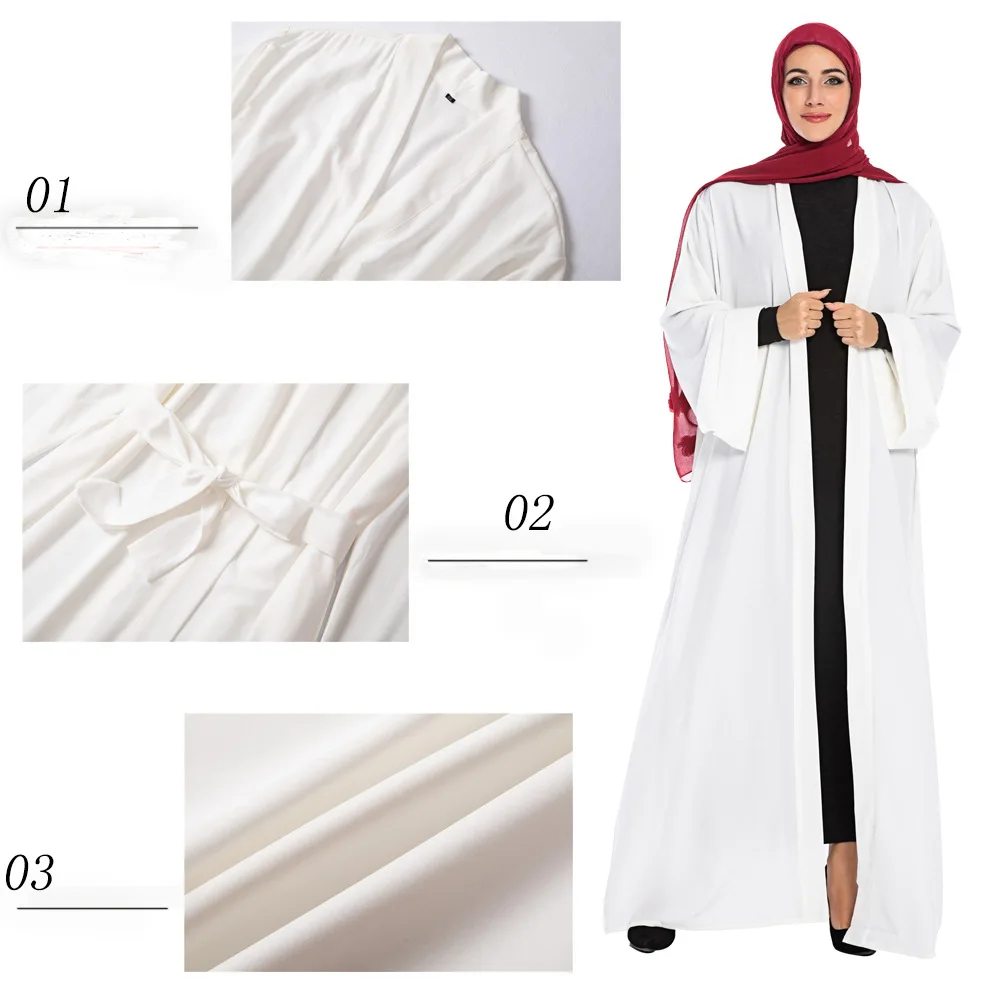 Элегантное мусульманское Открытое платье abaya Макси кардиган кимоно для вечеринок длинные халаты Jubah Ближний Восток Eid Рамадан Арабский исламский