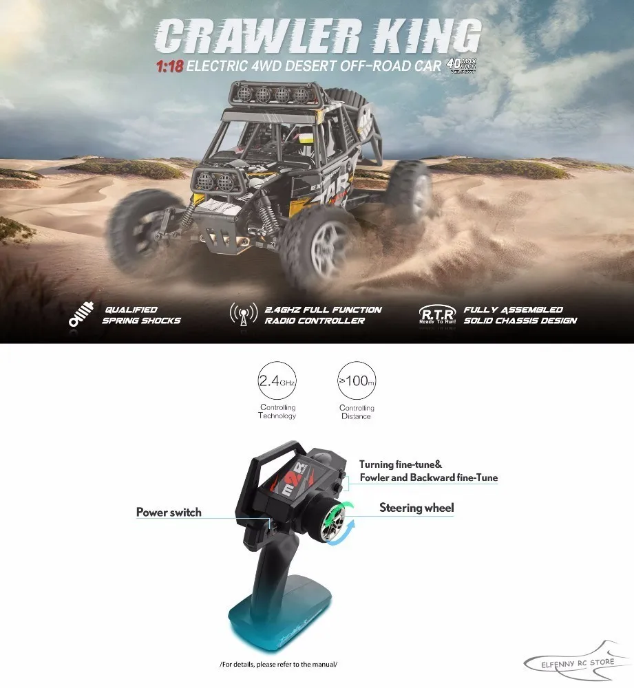 WLtoys 18428-B RC автомобили 1:18 Масштаб MODE2 2,4G 4WD RC внедорожный автомобиль гусеничный с четырехколесной самостоятельной системой подвески