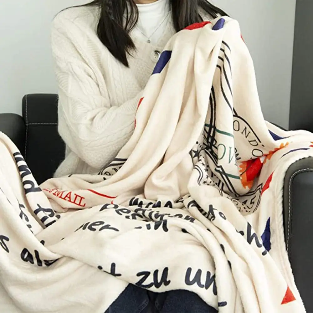 Фланелевое одеяло мягкое теплое зимняя простыня с надписью подарок на день