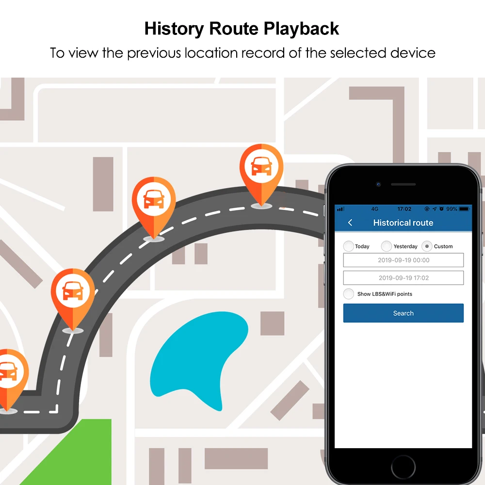 Автомобильный GPS-трекер встроенный аккумулятор 370 мАч мини-GPS водонепроницаемый