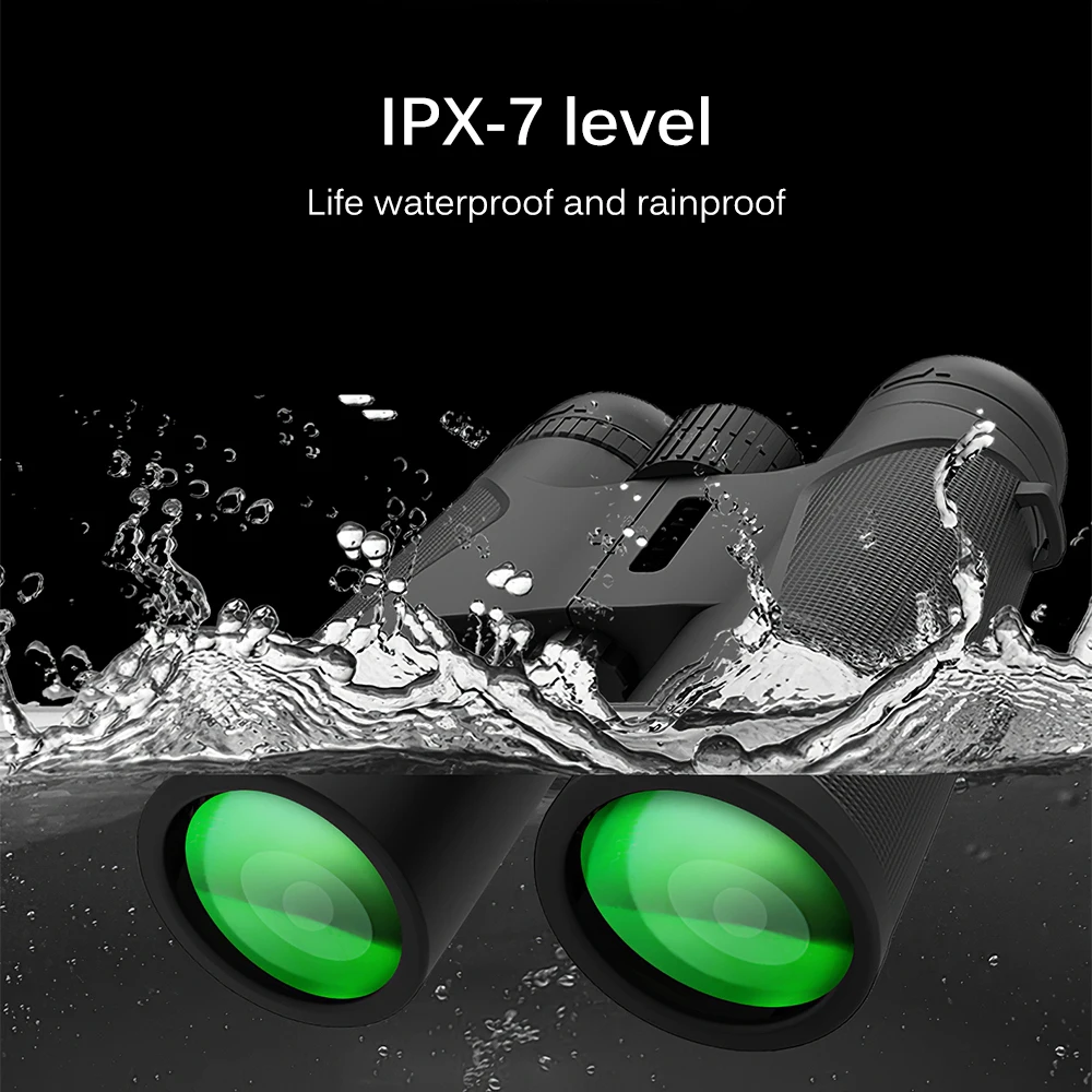 

12X42 HD Powerful Binoculars Long Range Folding Mini Telescope BAK4 FMC Optics For Hunting Sports Outdoor Camping Travel