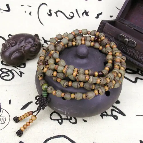 Tibetan Buddhism 108 Gold-bell Bodhi Seed Prayer Bead Mala Necklace | Украшения и аксессуары