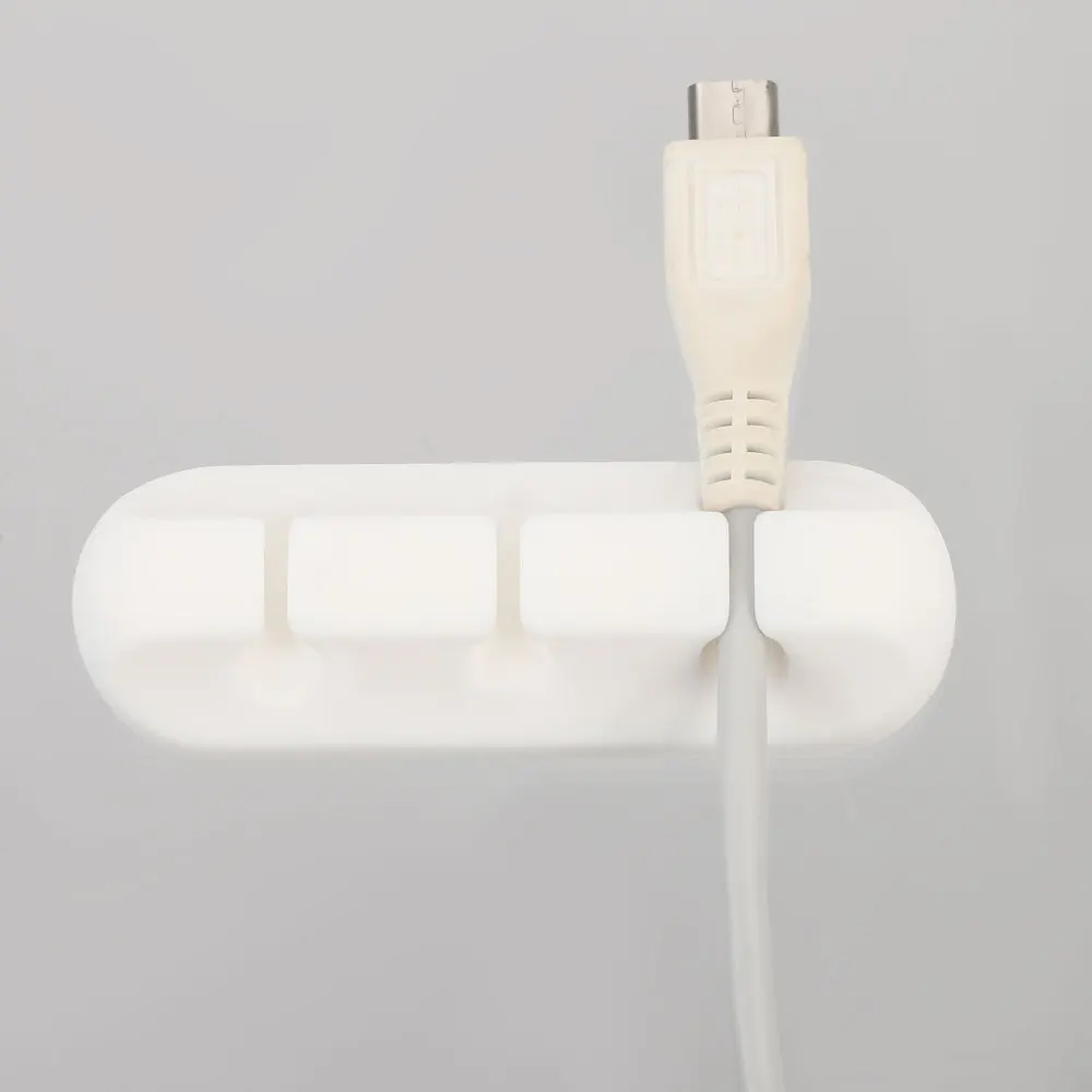 

1 Set Wear-resistant Cable Clips Wire Fixers Silicone Cord Holders (White)