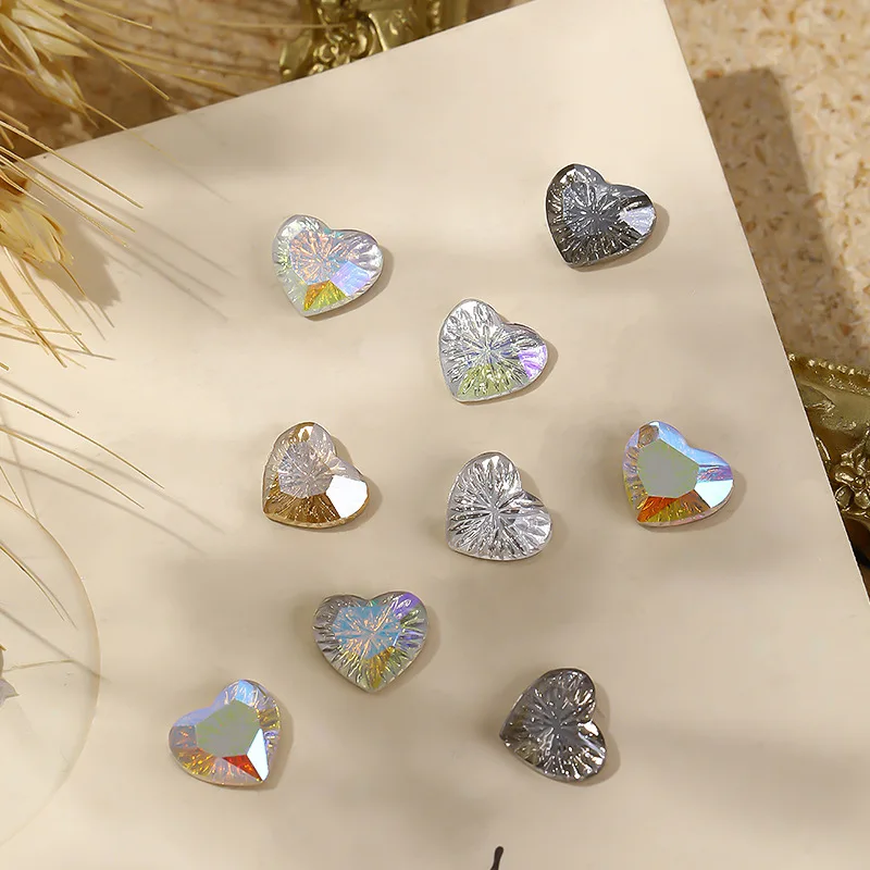 

6pcs Crystals Nail Diamond Stone Strass AB Glass Rhinestones For 3D Nails Art Decor Supplies Jewelry Manicure Charms
