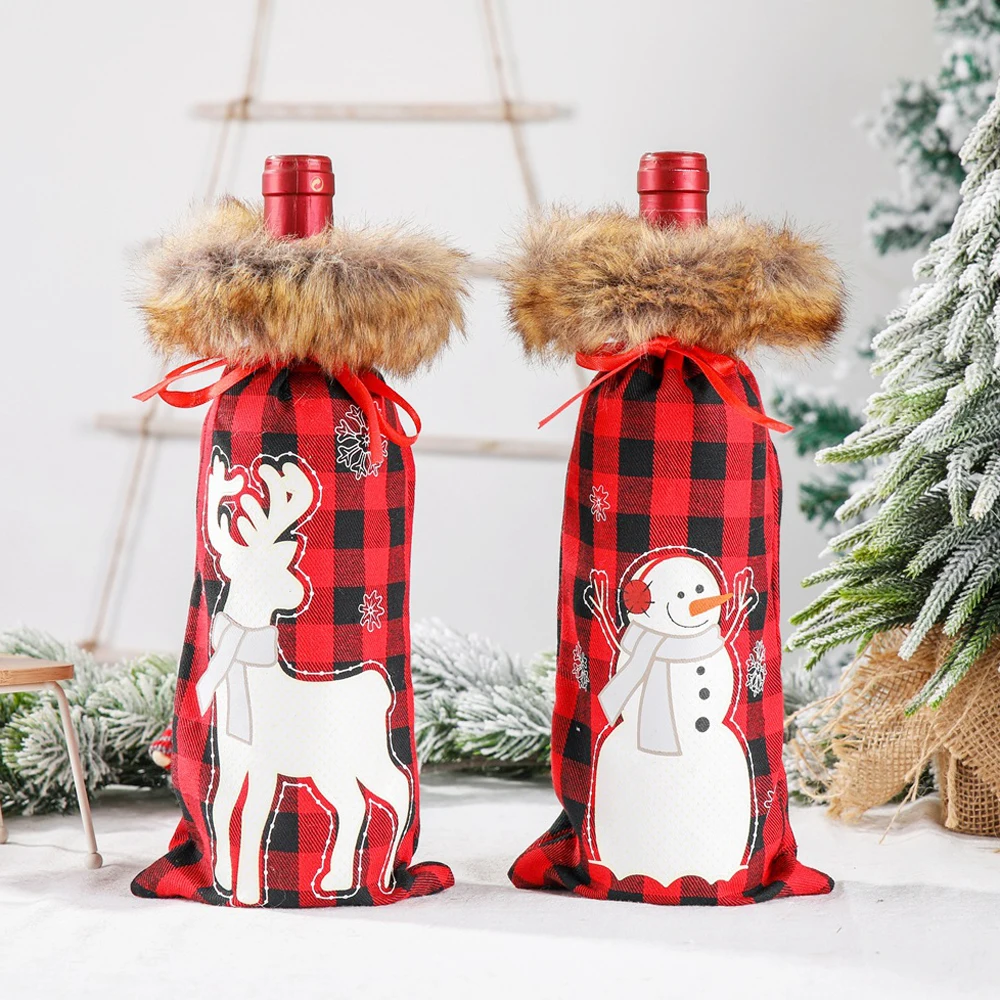 Новинка 2021 Рождественский Подарочный держатель для бутылки с вином Санта Клауса
