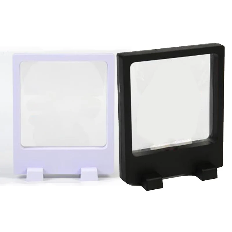 Clear Film 3D Floating Frame Jewelry Picture Gift Display Box 110 * 130mm For Jade Crafts Specimens USB Disk Scissors Watches | Дом и сад