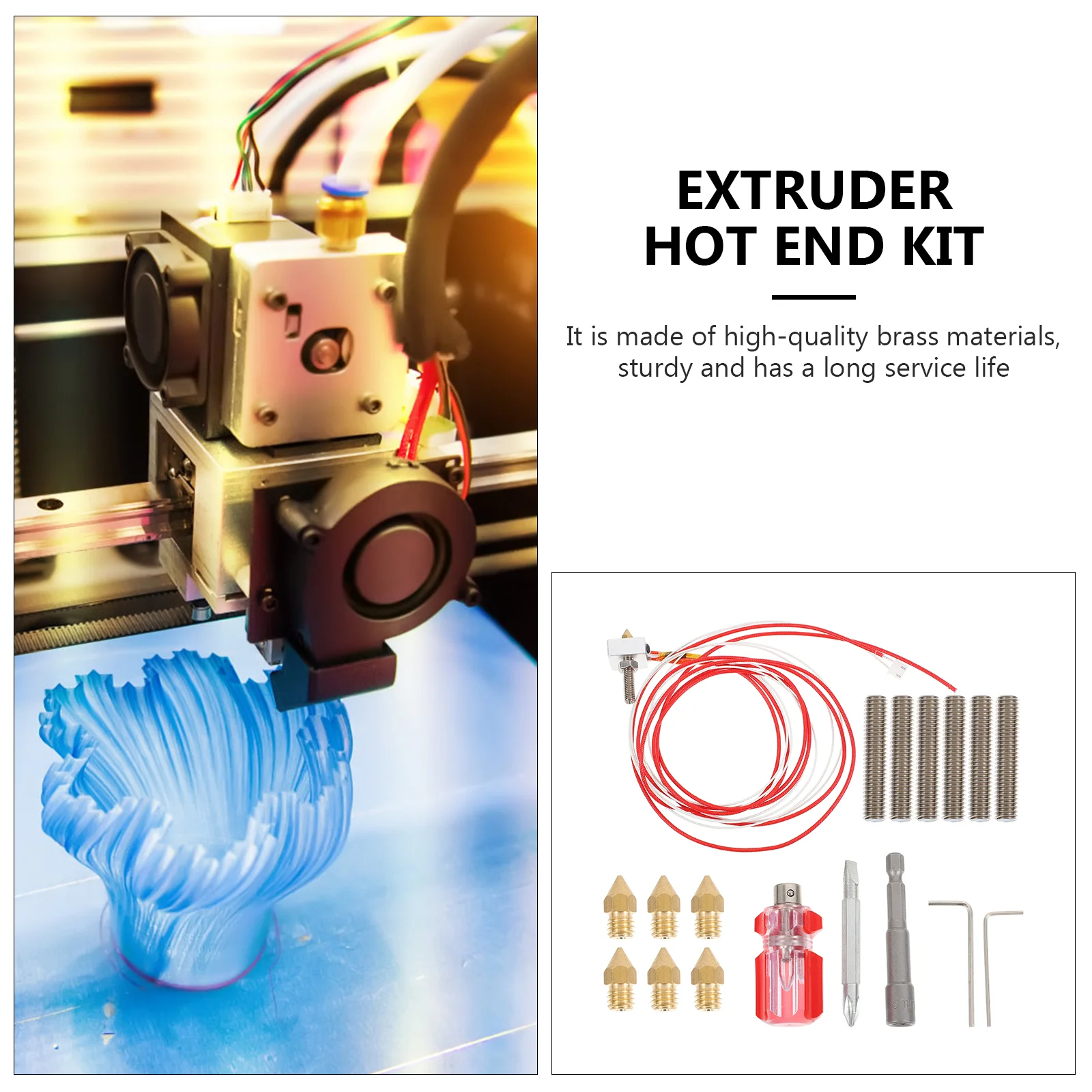 1 set 3d printer parts assembled extruder kit 0 2mm to 1 0 mm nozzle throat free global shipping