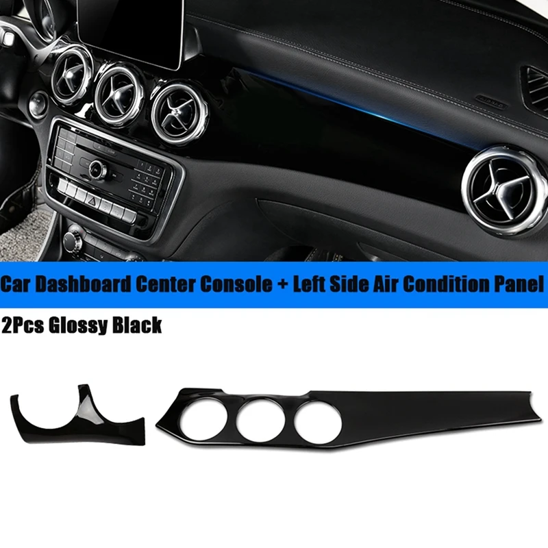 

2Pcs Car Dashboard Center Console Air Condition Panel Decoration for Mercedes Benz W176 GLA X156 CLA C117 2013-2019