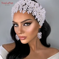 youlapan hp371 luxurious clear crystal headband for bridal wedding handmade bridal hair accessories women hair jewelry ornament