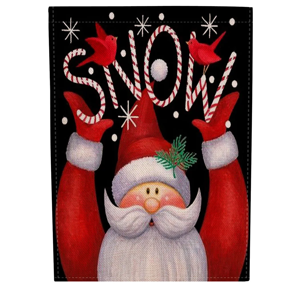 Рождественский Садовый флаг Санта Клаус Двусторонняя Баннер открытый газон