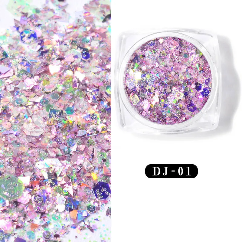 12-яркий сияющий светильник чесночный порошок ультра-тонкий блеск для ногтей