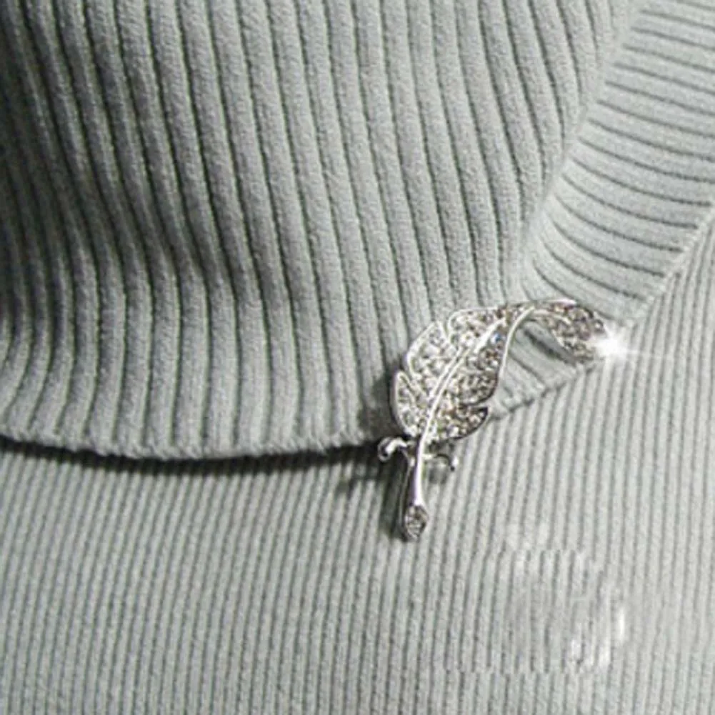 

New Brooch All-match Small Jewelry Full Rainstone Brooch Leaves Sweet Unisex Pin Pins Broches Enamel Pin Badge Boutonniere