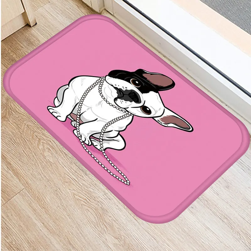 Дверной коврик ковер резиновый напольный для входной двери Мопс французский с