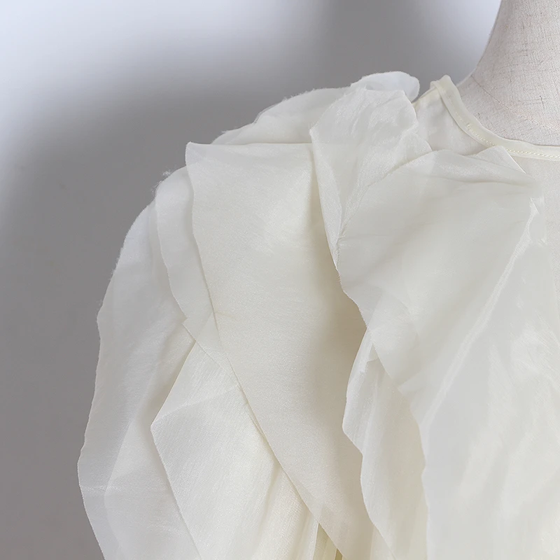 Женская шифоновая блузка TWOTWINSTYLE элегантная Свободная рубашка с круглым вырезом