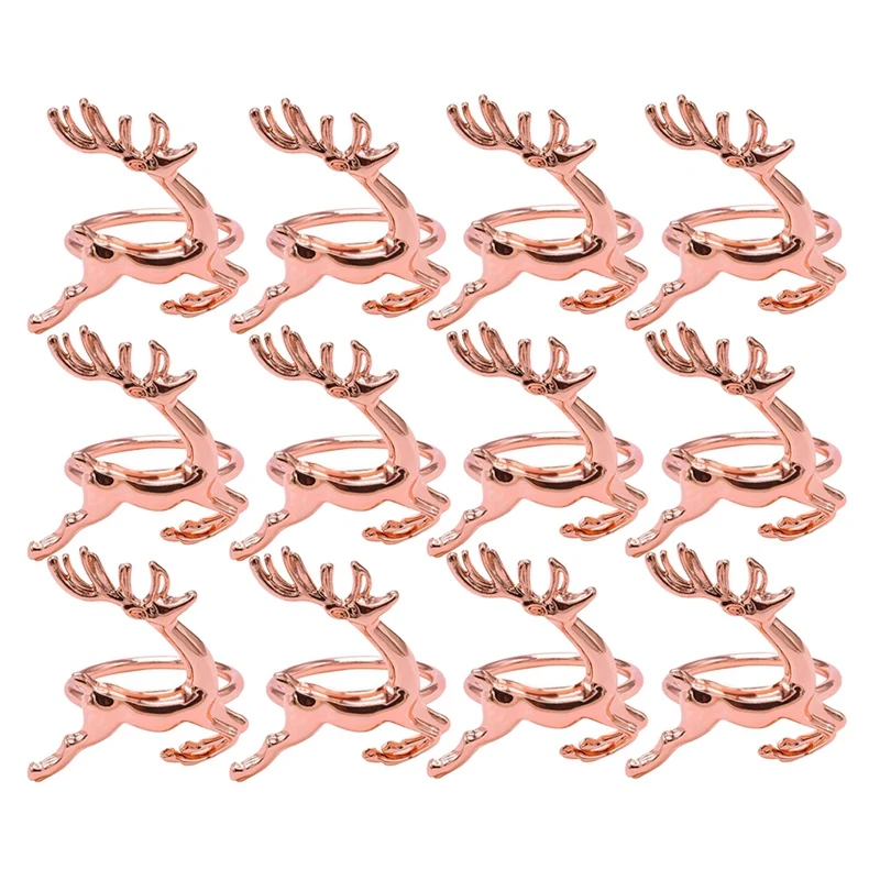 12 шт сплав кольца для салфеток Кольцо салфетки в форме оленя держатели украшение