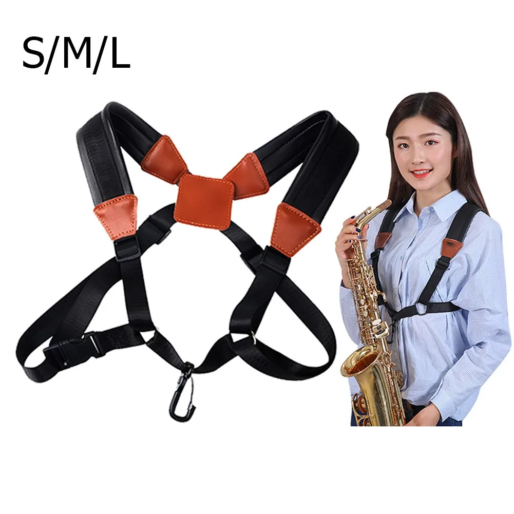 

Saxophone Strap Adult Child Adjustable Soft Double Shoulder For Alto Tenor Sax Baritone Soprano Saxophones Leather Harness
