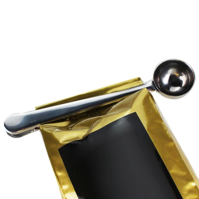 

Coffee Scoop Clip,Stainless Steel Coffee Scoop Bag Clip,Multifunction Coffee Scoop with Clip,for Coffee and Tea,5 Pack