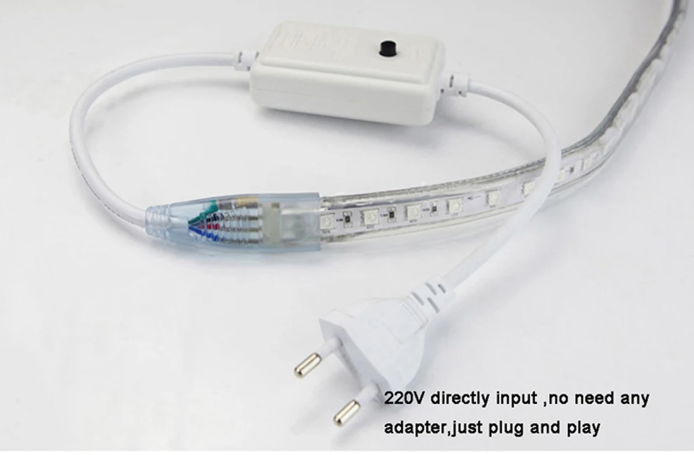 RGB светодиодный светильник 220 в 240 В IP67 Водонепроницаемый 60 светодиодный/м SMD 5050 ленточный светодиодный светильник e с контроллером