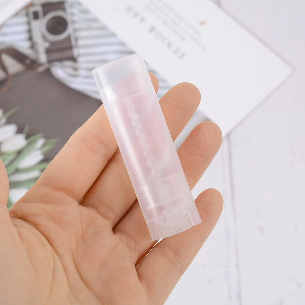 

5Pcs Empty Refillable Bottle Plastic Diy Lipstick Lip Balm Tubes Oval Deodorant Storage Containers Holder Crayon Vialstravel