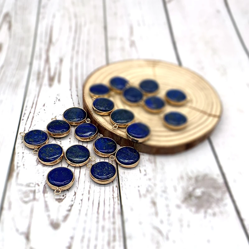 Подвеска для браслета и ожерелья 14-16 мм с натуральным камнем в металлической