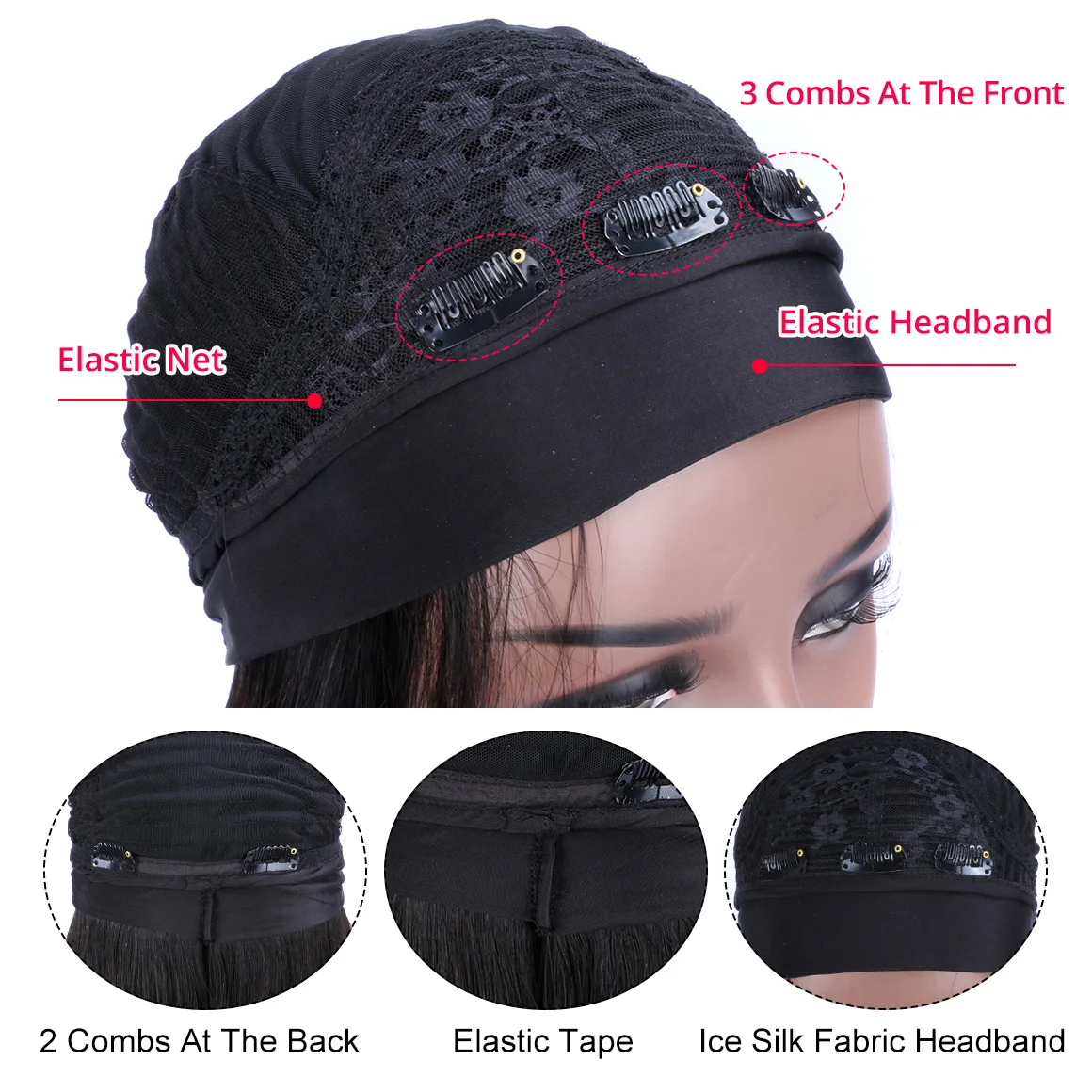 Волосы Wiggins 3 пучка человеческие волосы в пучках с фронтальной связью прямые