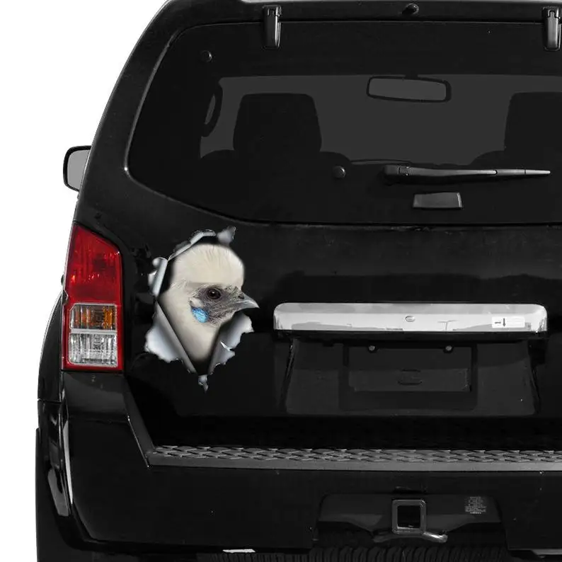 

2021 silkie chicken car decal, silkie chicken magnet, chicken car sticker, Silkie decal