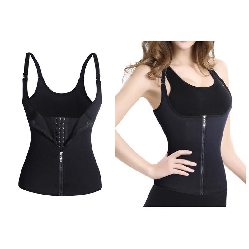 2021 Women Adjustable Hook Corset Girdle Zipper Slimming Belt Waist Trainer Vest Tummy Abdomen Control Burn Fat Body Shaping