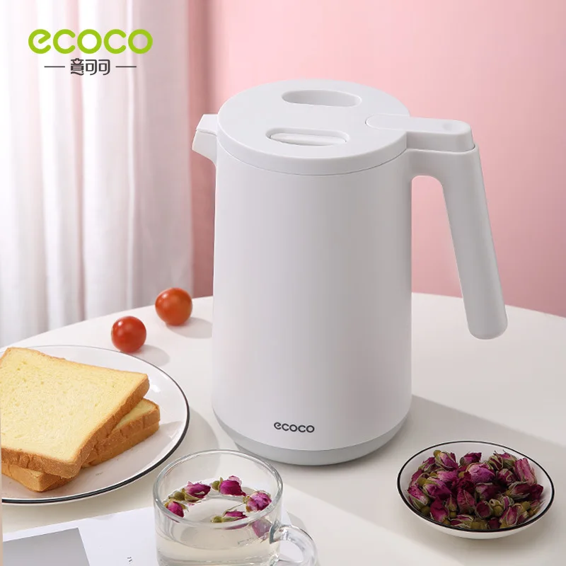 

Ecoco#1L / 1.4L insulated kettle hot water home office heat resistant glass intelligent vacuum insulated kettle silicone tool