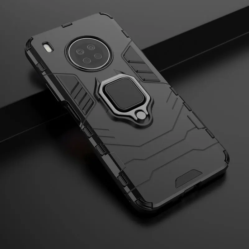 

Huawei Y9A Case Luxury Armor Shockproof Phone Case For Huawei Honor 9A 8A 7A 7C Pro 7S 9C 8S 9S 9X Metal Finger Ring Back Cover