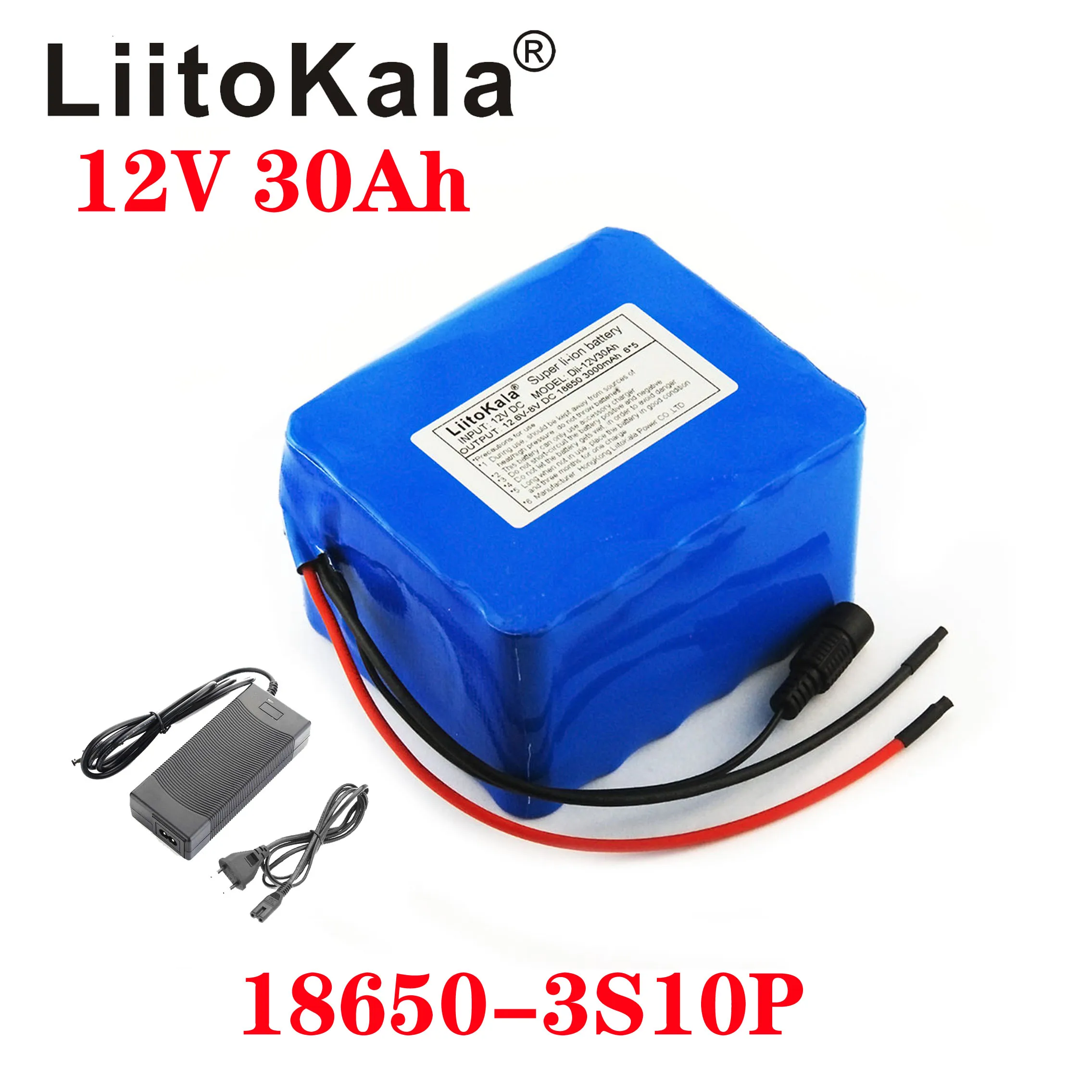 

Аккумулятор LiitoKala для ксеноновой лампы, 12 В, 30 Ач, 18650, 3000 мАч, 3S10P
